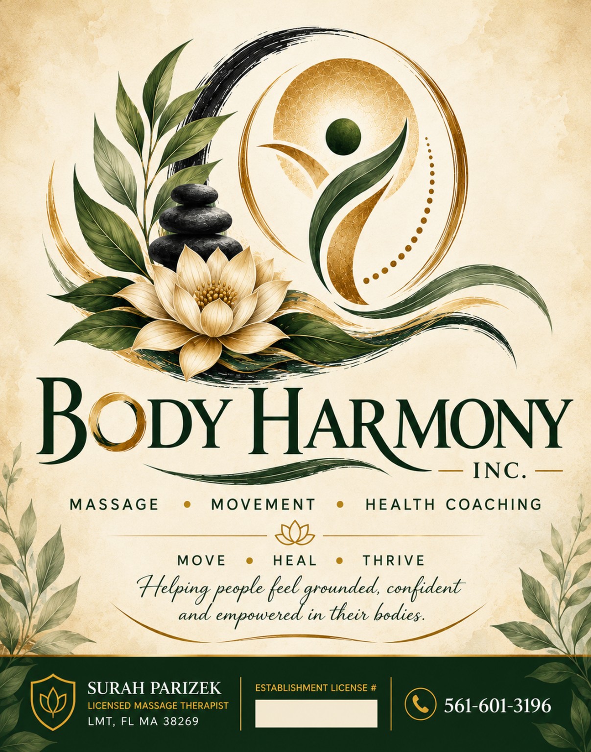 Body Harmony botanical brand artwork
